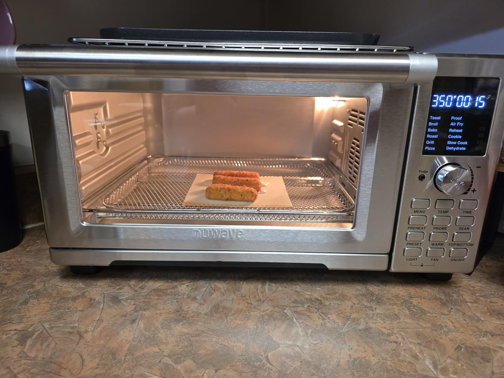 Nuwave Bravo Air Fryer Toaster Smart Oven, 10-in-1 Countertop Convection, 1800 Watts, 21-Qt Capacity, 50°-450°F Temp Controls, Top and Bottom Heater Adjustments 0%-100%, PFAS Free, Stainless Steel customer photo 2
