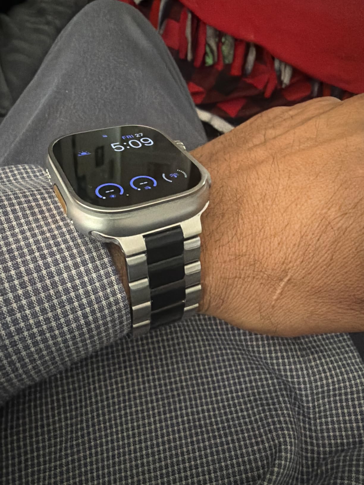 SUNFWR Compatible with Apple Watch Band 44mm 45mm 42mm 46mm 49mm for Men Women, Stainless Steel Metal iWatch Band for Apple Watch Series 11/10/9/8/7/6/5/4/3/2/1/SE/SE2/SE3 Ultra3/2/1 (No case) customer photo 2