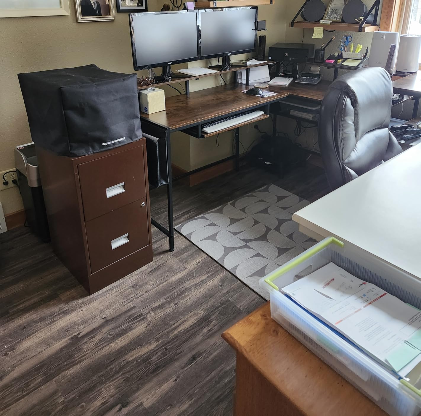 SEDETA L Shaped Gaming Desk, Reversible Computer Desk, Gaming Desk with Power Outlets & LED Strip, Monitor Shelf, Keyboard Tray, Pegboard and Storage Shelves for Home Office, Black customer photo 1