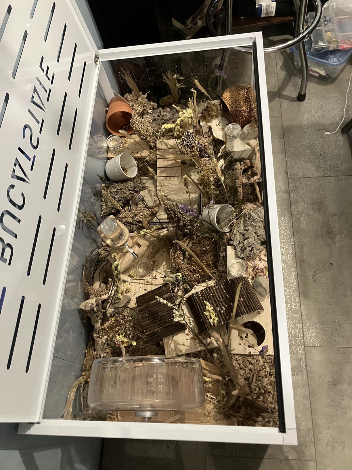 BUCATSTATE Hamster Cage Metal 2.0 - Large Hamster Enclosure Stackable with Top Access Easy Assemble 39.3L*19.7W*20.6H Inches (774sq inch White) customer photo 2