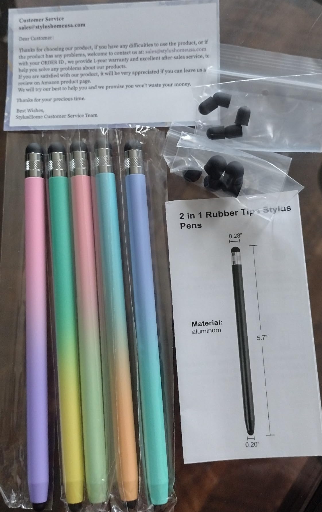 5Pcs Stylus Pens, 2 in 1 Stylus Pen for Touchscreen High Sensitivity Capacitive Stylus for iPad, iPhone, Android Samsung Tablets Skylight Calendar All Universal Touchscreen Devices with 10 Rubber Tips customer photo 1