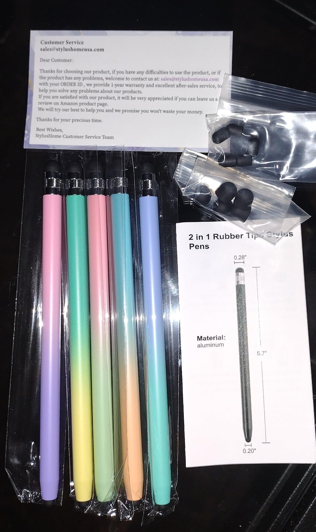 5Pcs Stylus Pens, 2 in 1 Stylus Pen for Touchscreen High Sensitivity Capacitive Stylus for iPad, iPhone, Android Samsung Tablets Skylight Calendar All Universal Touchscreen Devices with 10 Rubber Tips customer photo 2