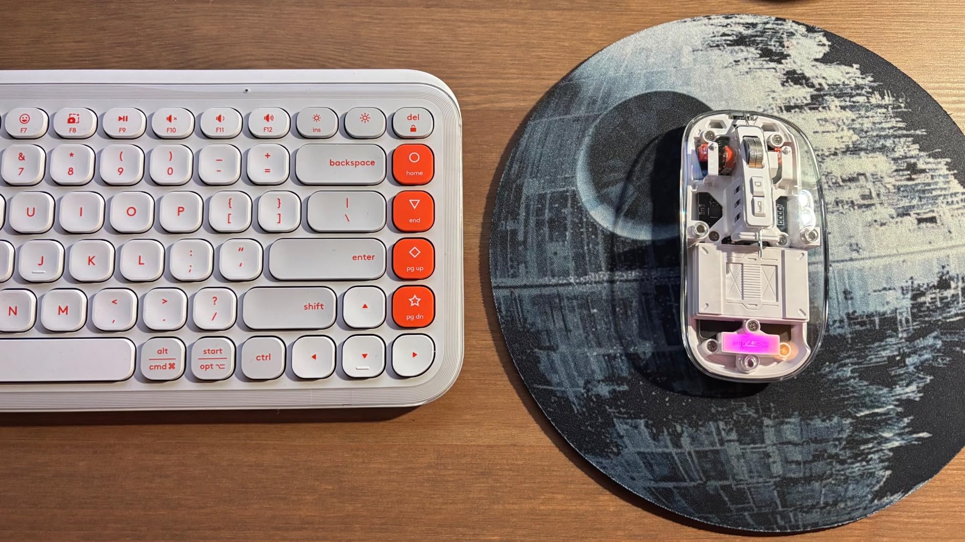 A.JAZZ Wireless Bluetooth5.1&2.4G Mini Lightweight Mouse,Transparent Clear Cool,Rechargeable Silent Computer Mice,Nano USB C Receiver,LED Battery Magic Silm for Office/PC/Mac/Laptop/Apple/ipad(White) customer photo 2