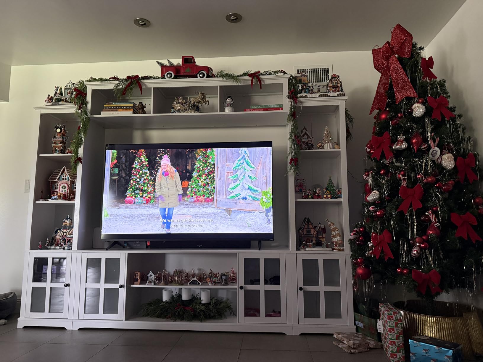 ECACAD 4-Piece Wall Unit TV Stand with Bookshelves for TVs up to 65