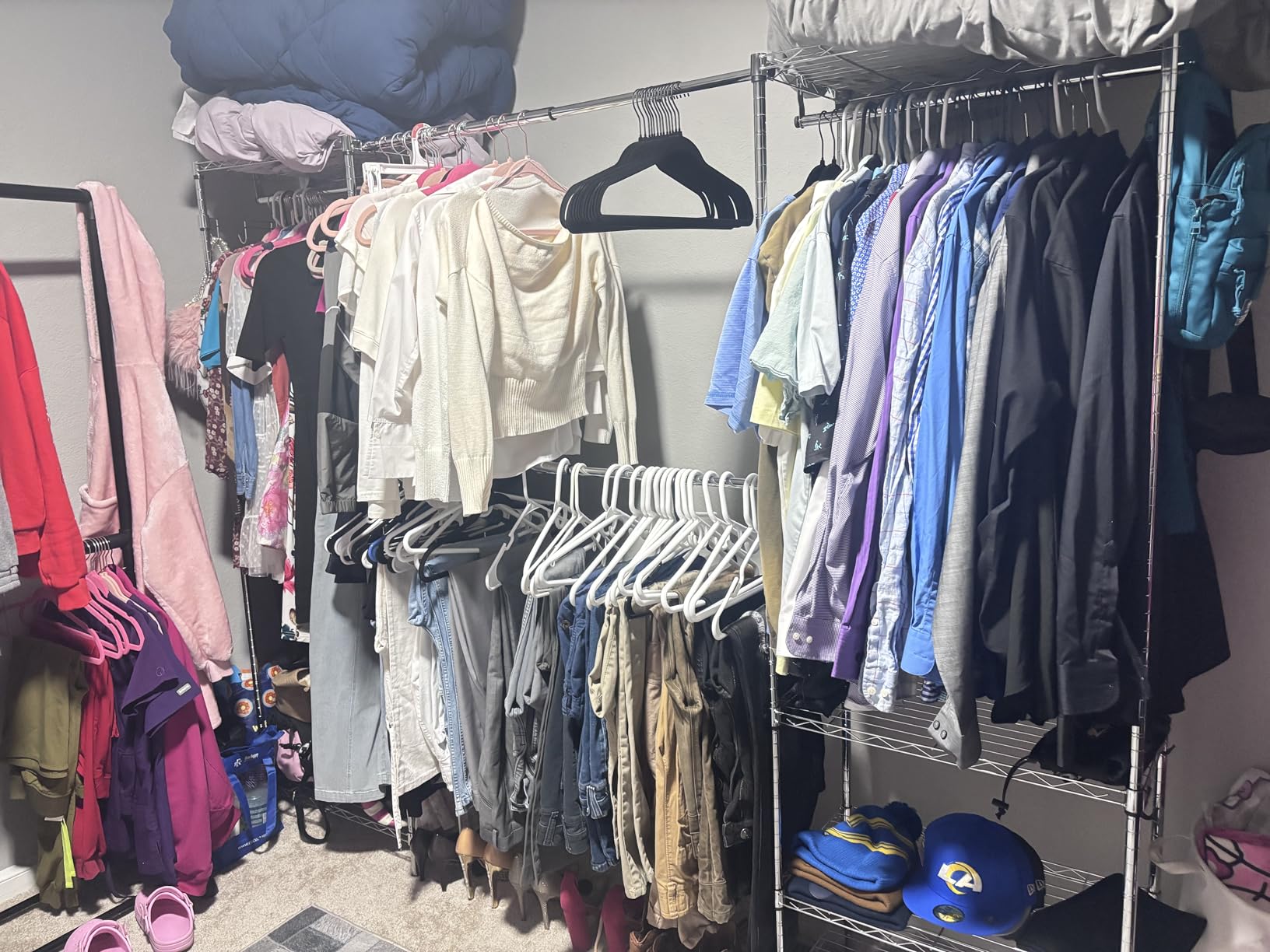 Ulif E1 Heavy Duty Closet Garment Rack, 6 Tiers Adjustable Metal Freestanding Expandable Clothing Storage with 4 Hanger Rods, Easy to Assemble Wardrobe, 71.4