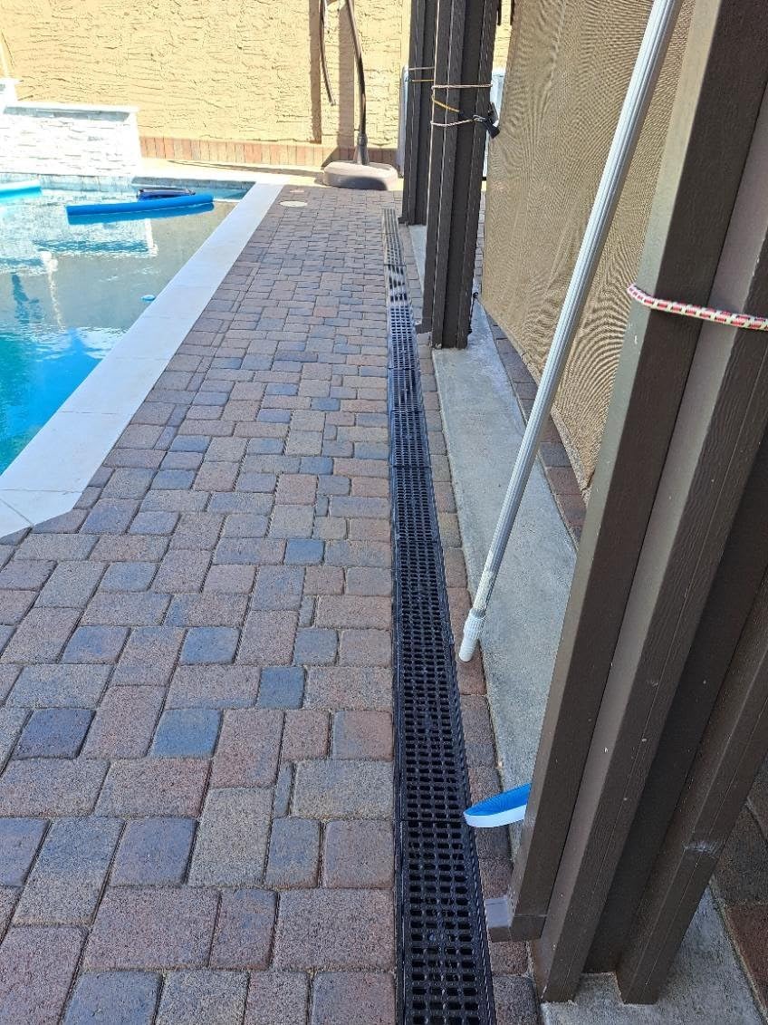 A15 Deep Profile HDPE Trench Drain-39.4Lx6.1Wx5.5H in. Channel Drain with Grates,6 Pack Total Length 236.22 in, Plastic Yard Drainage System for Outdoor,Yard Fence,Pool,Sidewalk,Patio customer photo 2