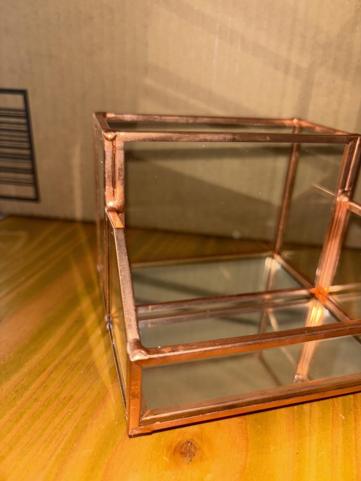 Hipiwe Glass Business Card Holder Stand with Pen/Pencil Organizer Gold Business Name Cards Display Holder for Home Office Desktop Countertop, 2 Slots customer photo 2