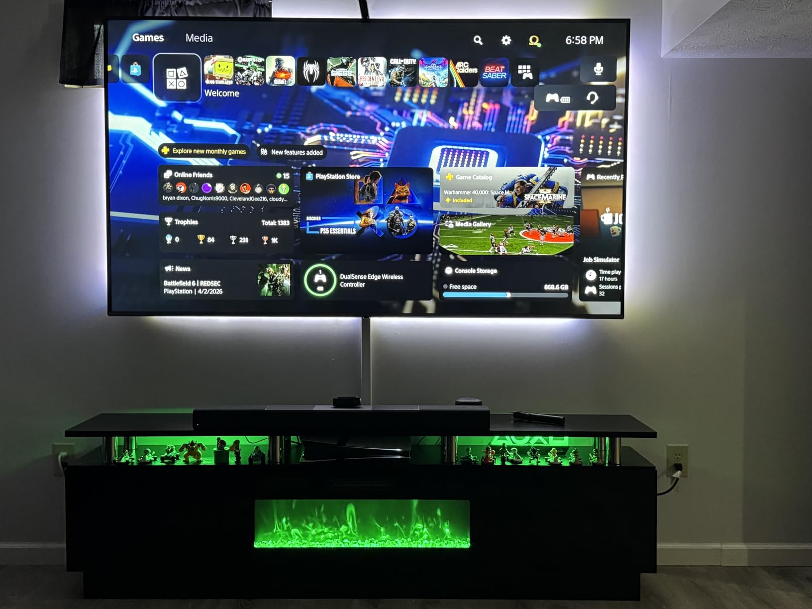 oneinmil 2 Tier TV Console Stand with 36