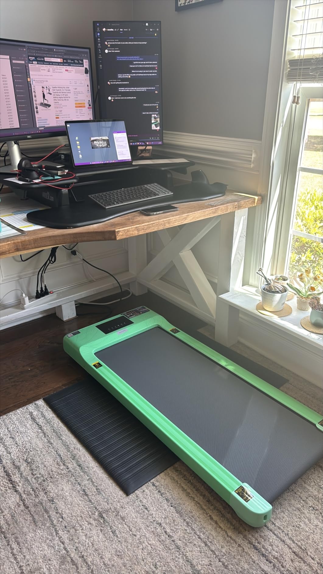 SupeRun Walking Pad with Incline, Under Desk Treadmill, 3 in 1 Portable Treadmills for Home with Remote Control LED Display, 2.5 HP Quiet Mini Treadmill for Office Home Use, 300 Lbs Capacity customer photo 1