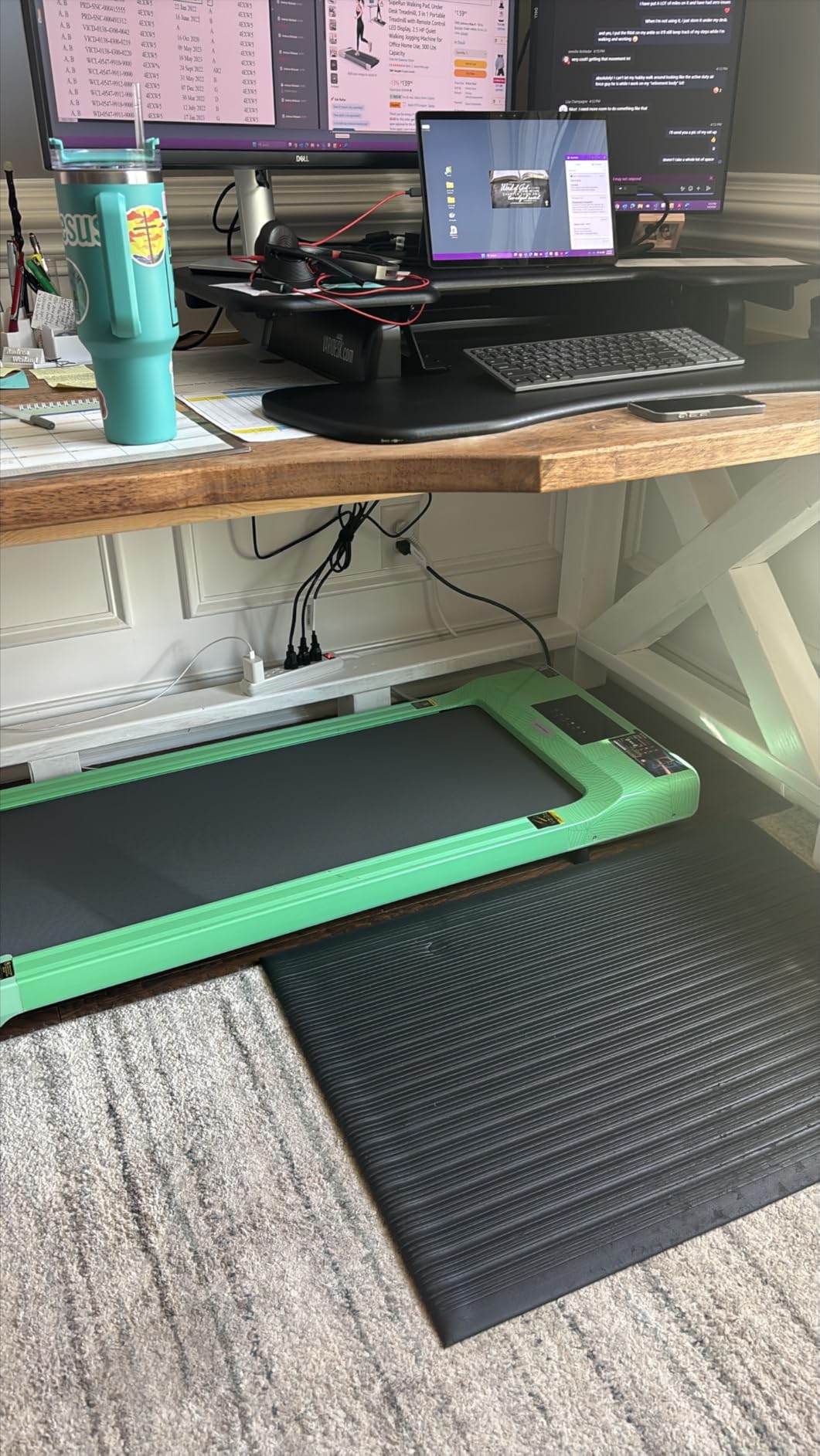 SupeRun Walking Pad with Incline, Under Desk Treadmill, 3 in 1 Portable Treadmills for Home with Remote Control LED Display, 2.5 HP Quiet Mini Treadmill for Office Home Use, 300 Lbs Capacity customer photo 2