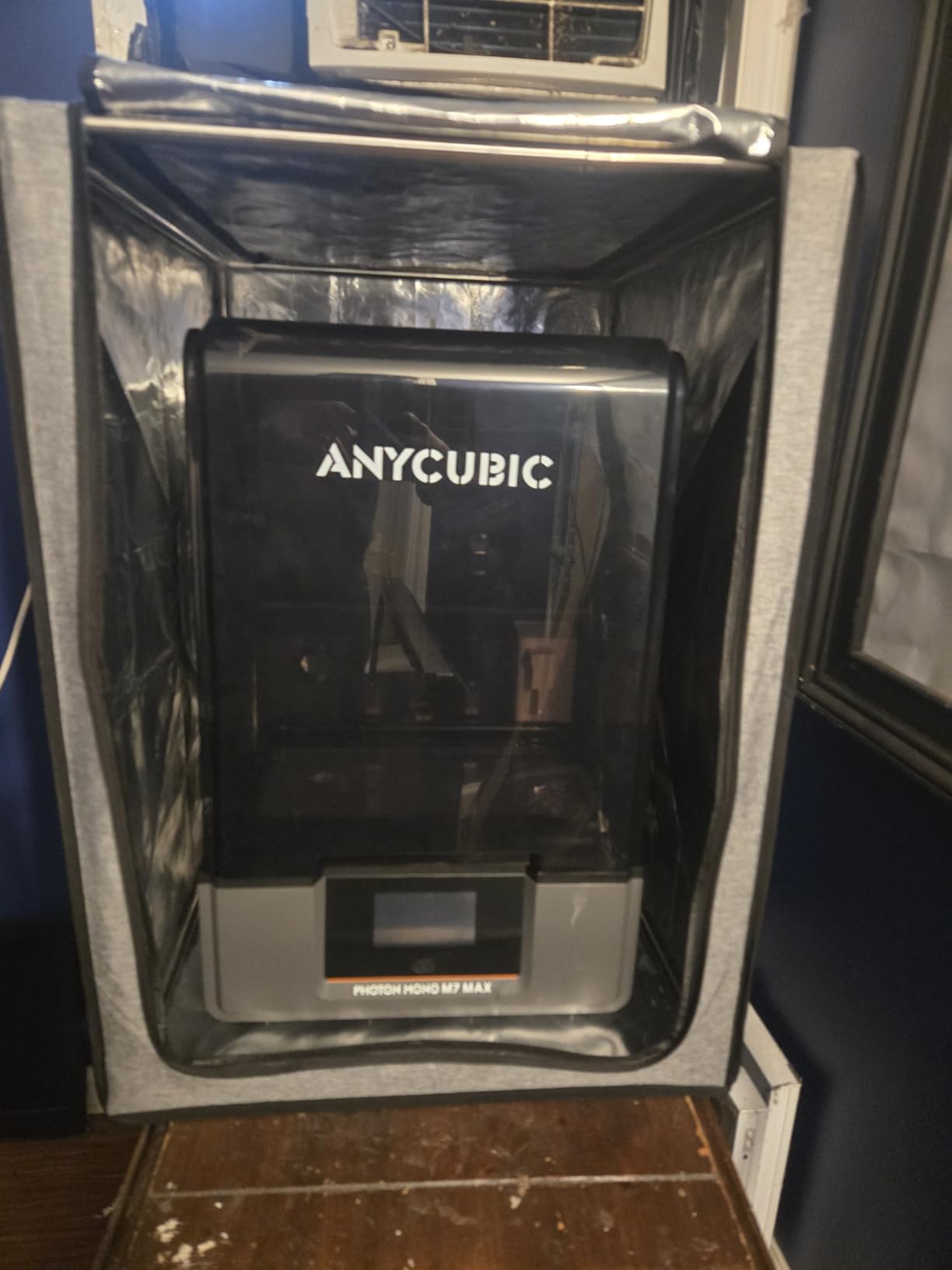 Resin 3D Printer Enclosure with Ventilation, 3D Printer Vented Enclosure Tent Cover Eliminate Odors Dustproof Isolate Noise, Compatible with Elegoo Anycubic Creality Series Resin LCD UV 3D Printers customer photo 1