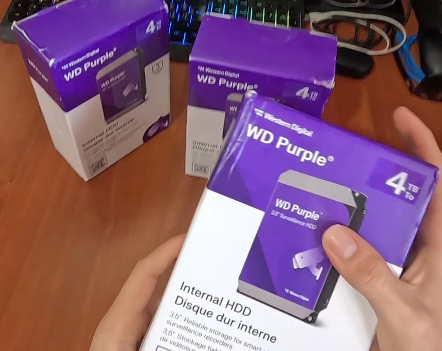 Western Digital 4TB WD Purple Surveillance Internal Hard Drive HDD - SATA 6 Gb/s, 256 MB Cache, 3.5