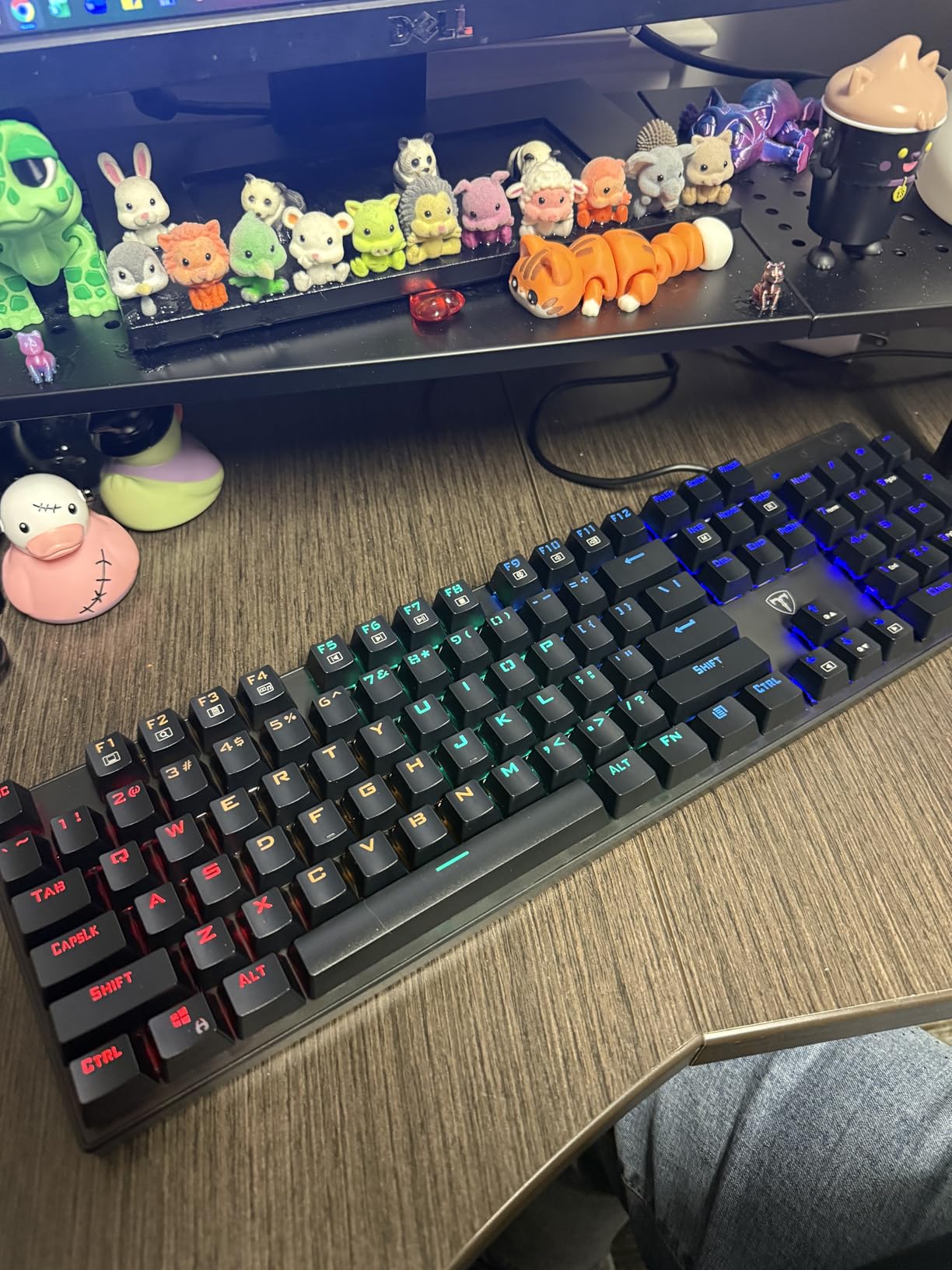 RisoPhy Mechanical Gaming Keyboard, RGB 104 Keys Ultra-Slim Backlit USB Wired Keyboard with Blue Switch, Durable ABS Keycap/Anti-Ghosting/Spill-Resistant Mechanical Keyboards for PC Mac Xbox Game,Pink customer photo 1