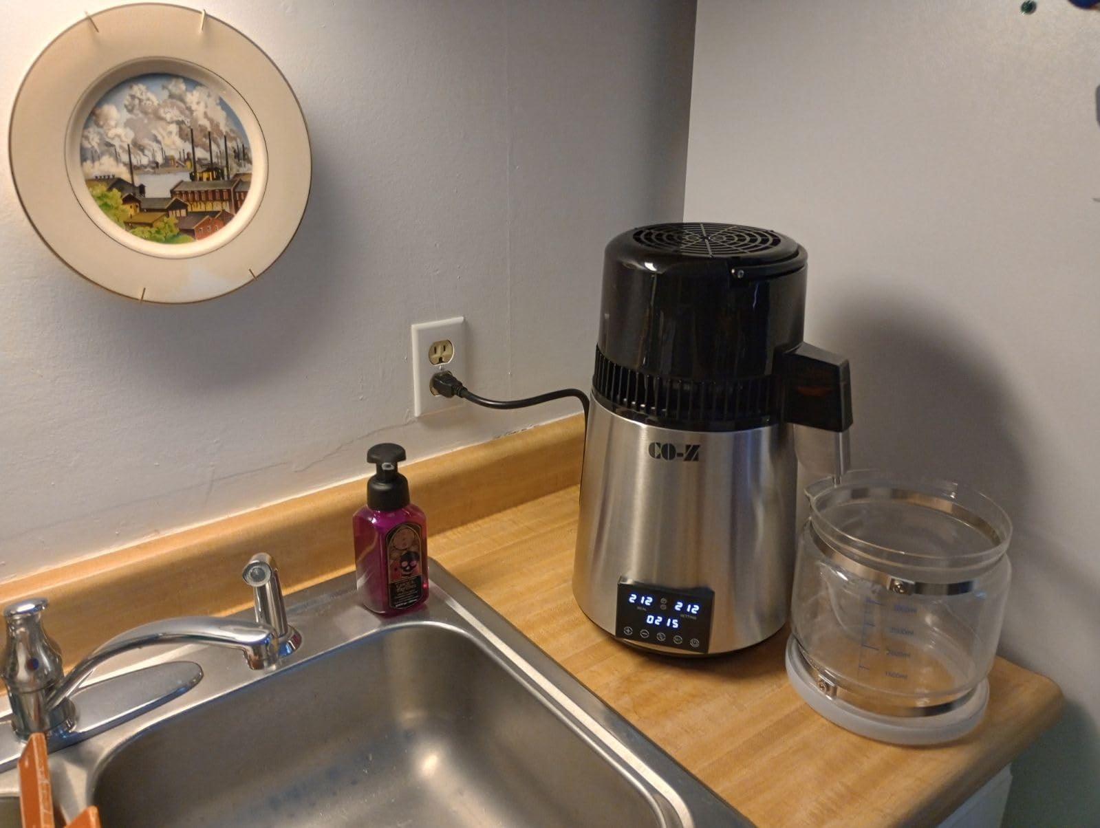 CO-Z 1.1 Gallon Water Distiller, 1750W Countertop Distilled Water Machine with Glass Container Dual Temperature Display Timer, 4L 304 Stainless Steel Distilled Water Maker for Home Office customer photo 1