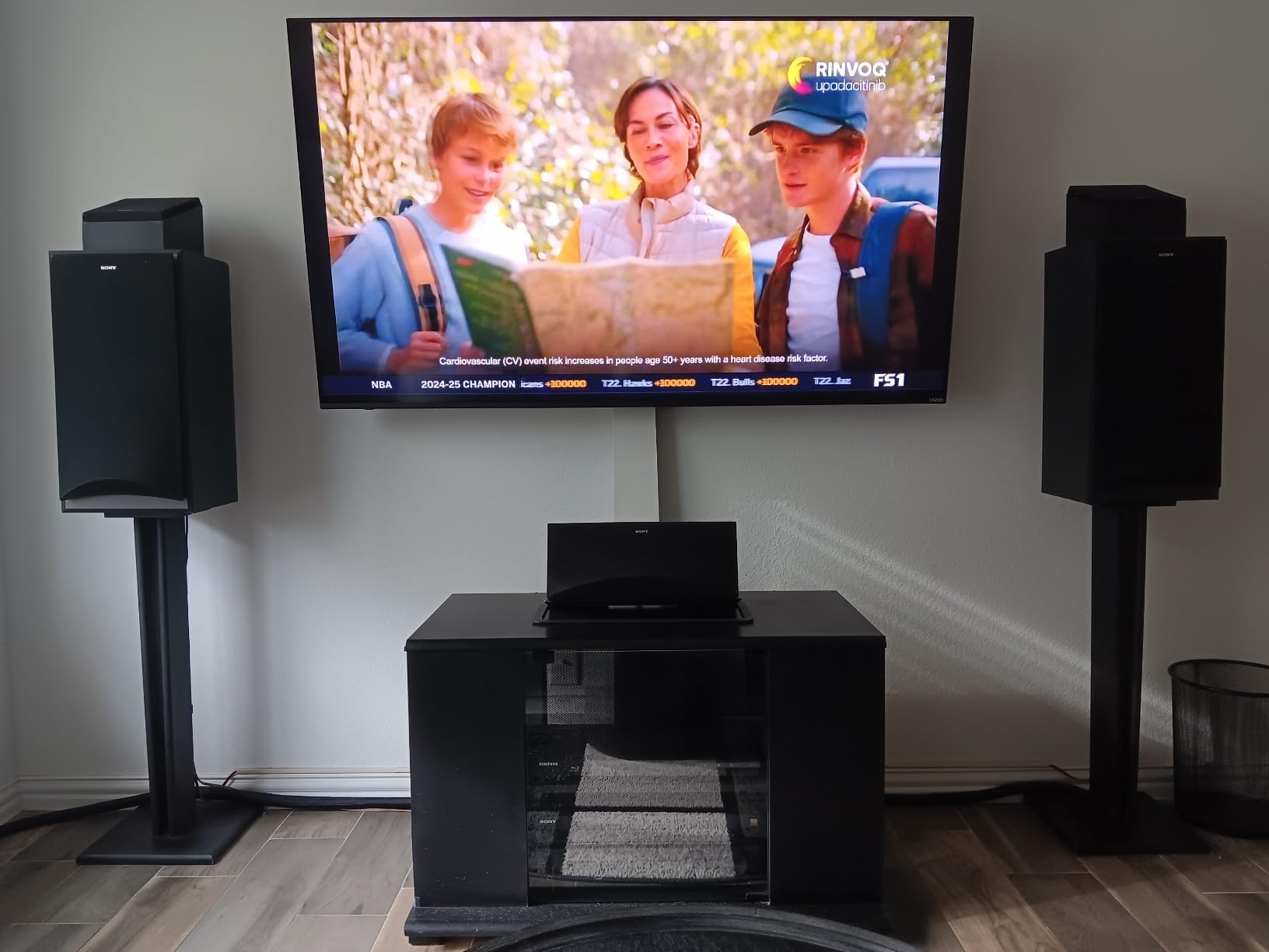 Kanto S10 Low-Profile Angled Sound Bar and Center Channel Speaker Stand for Home Theater | Black customer photo 2