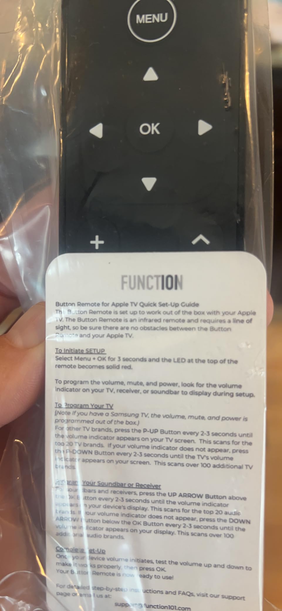 Function101 Bluetooth Button Remote for Apple TV - Replacement for Apple TV 4K & HD customer photo 2