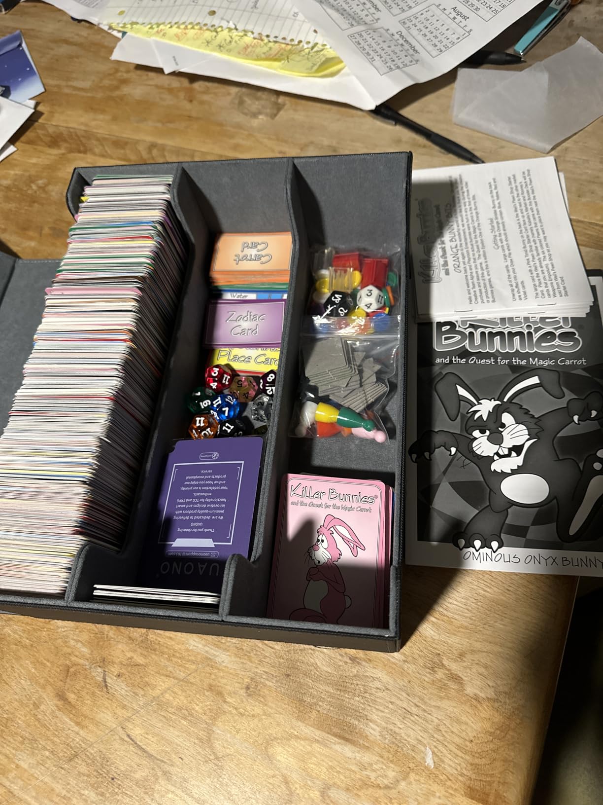 UAONO Trading Card Storage Box, Holds 1800 Sleeved Cards with 10 Dividers & 3 Stoppers, Magnetic Closure PU Leather Card Case for MTG, PTCG, YGO, Sports Cards (Black) customer photo 1