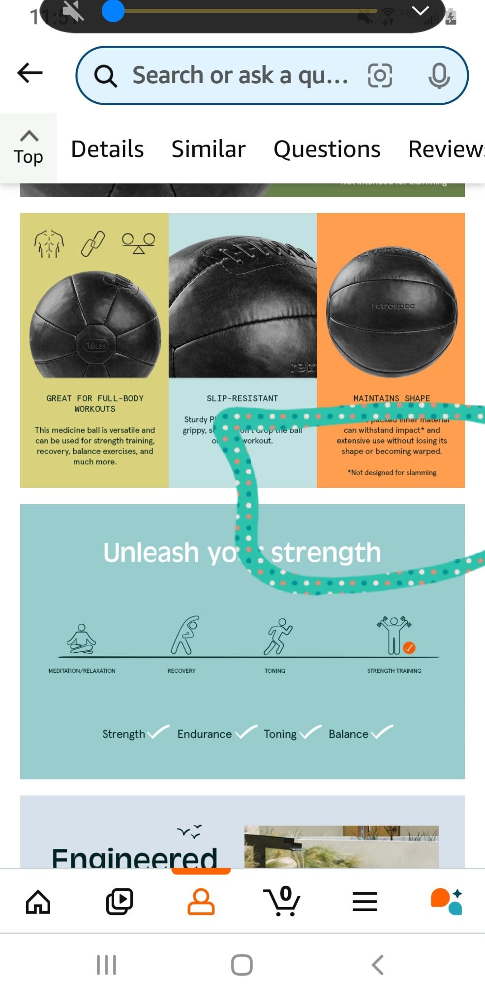 Core Weighted Medicine Ball 4, 6, 8, 10, 12, 14, 16, 20, 25, 30 lbs, Soft Touch Vegan Leather with Sturdy Grip for Strength Training, Recovery, Balance Exercises and Other Full-Body Workouts customer photo 1