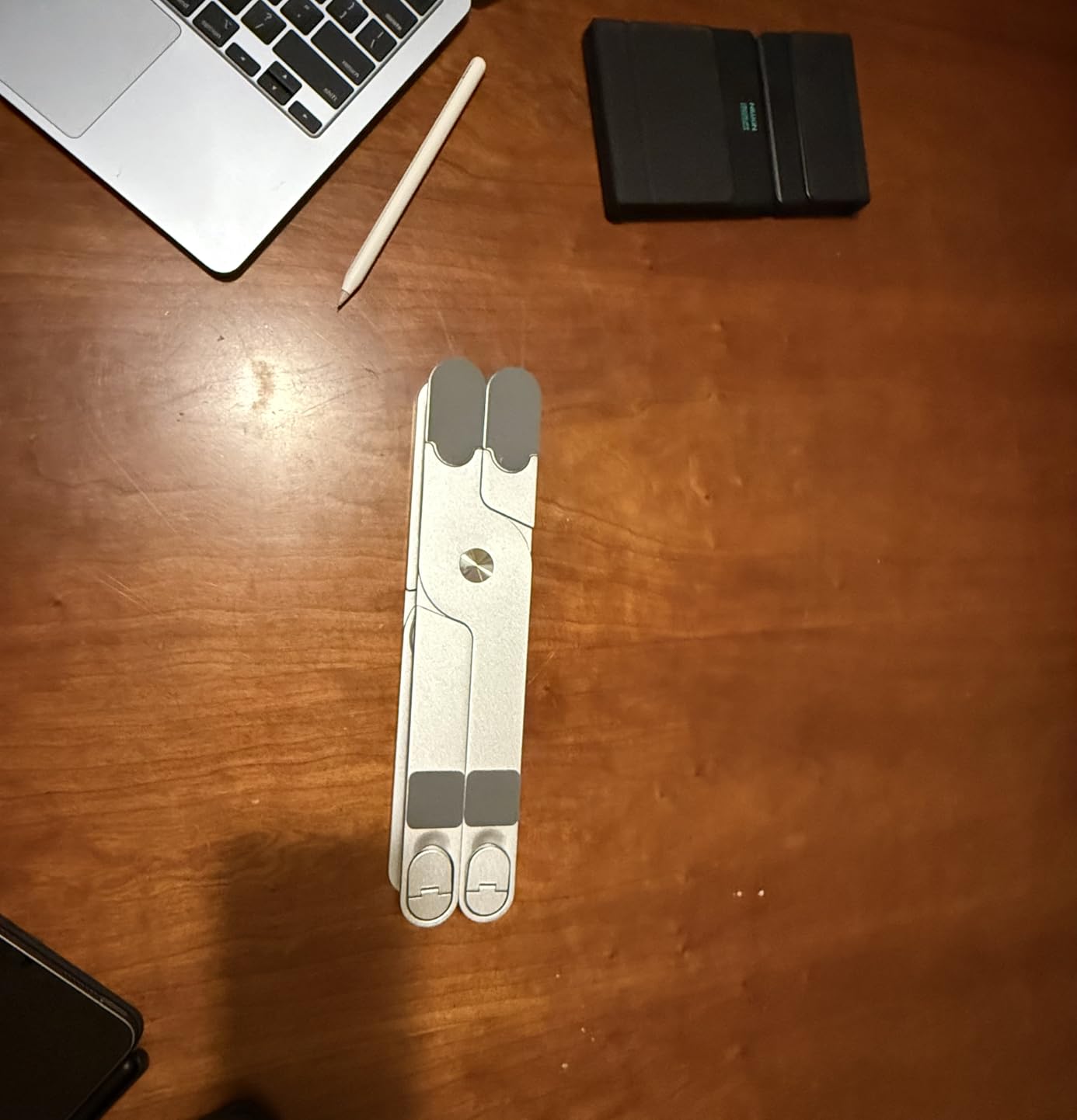 Laptop Stand with 360 Rotating Base, Computer Notebook Laptop Riser Metal Holder for Desk Collaborative Work, Fully Foldable for Easy Storage, Fits All MacBook, Laptops up to 16 inches customer photo 2