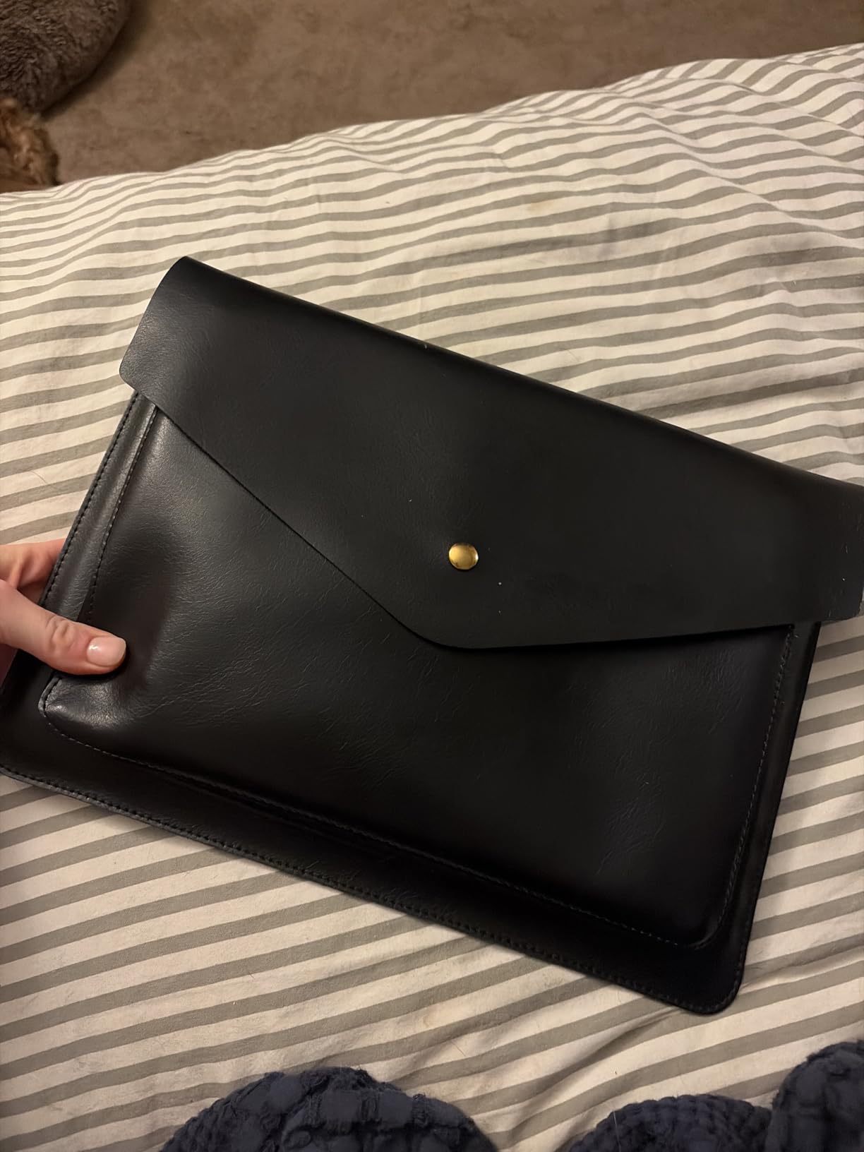 Leather Laptop Sleeve Compatible with New 15 inch MacBook Air A3114 M3 A2941 M2, Surface Laptop 15, Surface Book 13.5 Color Grey Green customer photo 1