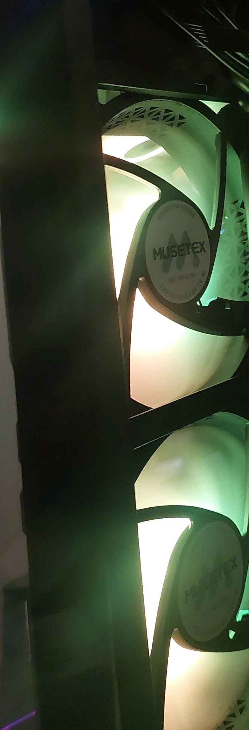 MUSETEX PC CASE ATX 6 PWM ARGB Fans Pre-Installed, Type-C Mid Tower Computer Case with Full-View Dual Tempered Glass, Gaming PC Case,Black(K2) customer photo 2