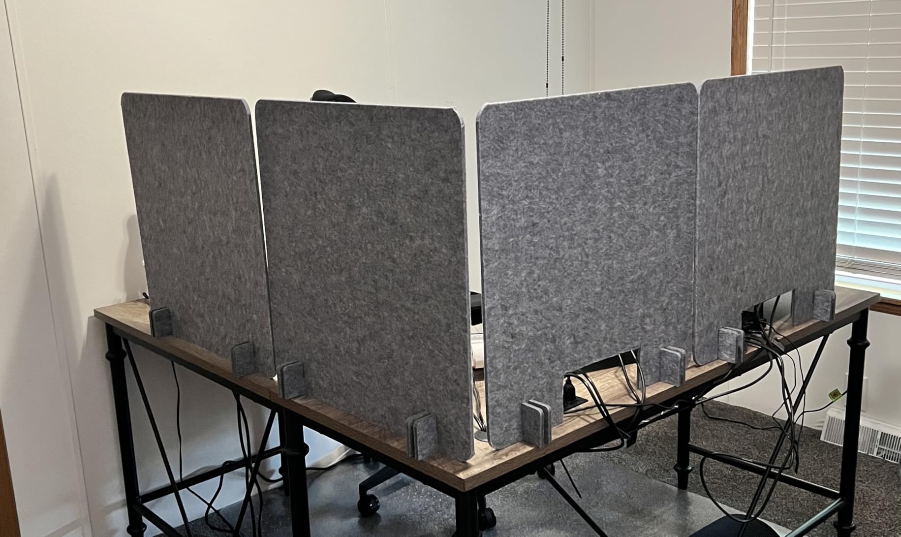 Kisston 6 Pack Acoustic Desk Divider Desk Partition 24 x 24 inch Stand Up Freestanding Desk Privacy Panel Noise and Visual Distractions Reducing Table Divider customer photo 1