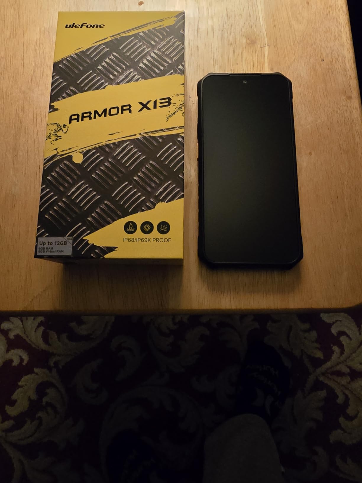 Ulefone Armor X13 Rugged Phones Unlocked, IP68/IP69K Waterproof Phone, MTk Helio G36 12GB+64GB, 50MP+24MP Night Vision Camera, 6.52