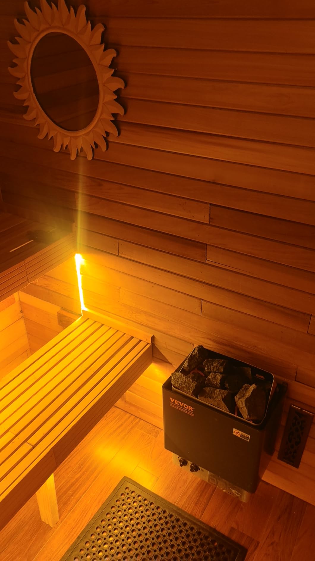 VEVOR Sauna Heater, 220V Electric Sauna Stove, Steam Bath Sauna Heater 3h Timer and Adjustable Temp for Max. 176-318 Cubic Feet (4.5KW) FCC Certification customer photo 1