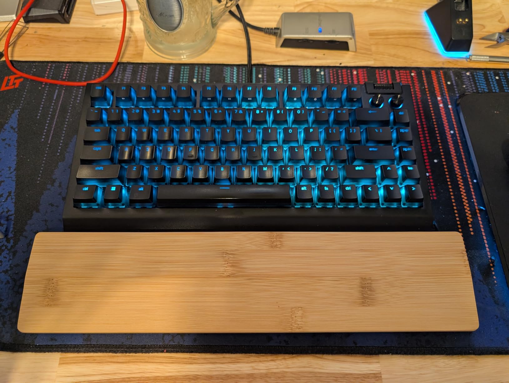 Kothar Wooden/Bamboo Keyboard Wrist Rest - Ergonomic Design, Comfortable Support for Mechanical Keyboards, Office & Gaming Use (TKL, Black) customer photo 1