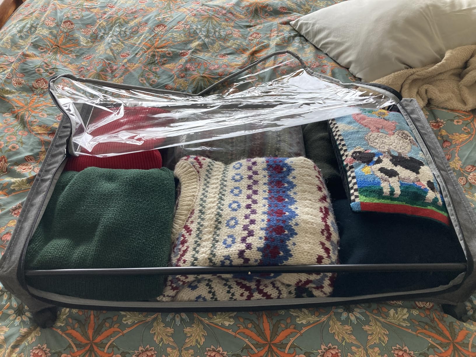 Yecaye Under Bed Storage with Wheels, 2Pack Under Bed Storage Containers, Underbed Shoe Storage Organizer, Rolling Under Bed Metal Drawers for Clothes, Blankets(30.71 x 16.93 x 6.69 in) customer photo 1