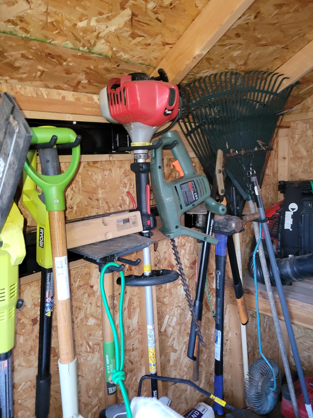 TIDYME Garage Tool Organizer Wall Mount - 48 inches - Sturdy Storage Rack with Adjustable Hooks, Anti-Rust - Easy Installation, 300lbs Capacity - Garden Tool Organizer (03 Racks & 06 Hooks) customer photo 1