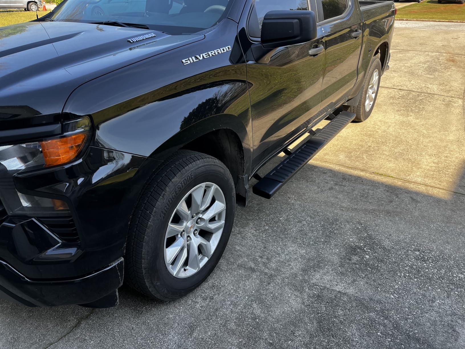 AUTOSAVER88 Running Boards Side Steps Compatible with 2019-2026 Chevy Silverado/GMC Sierra 1500, 2020-2026 Silverado/Sierra 2500HD 3500HD Crew Cab Aluminum Nerf Bars (Excl. 2019 1500 LD) customer photo 1