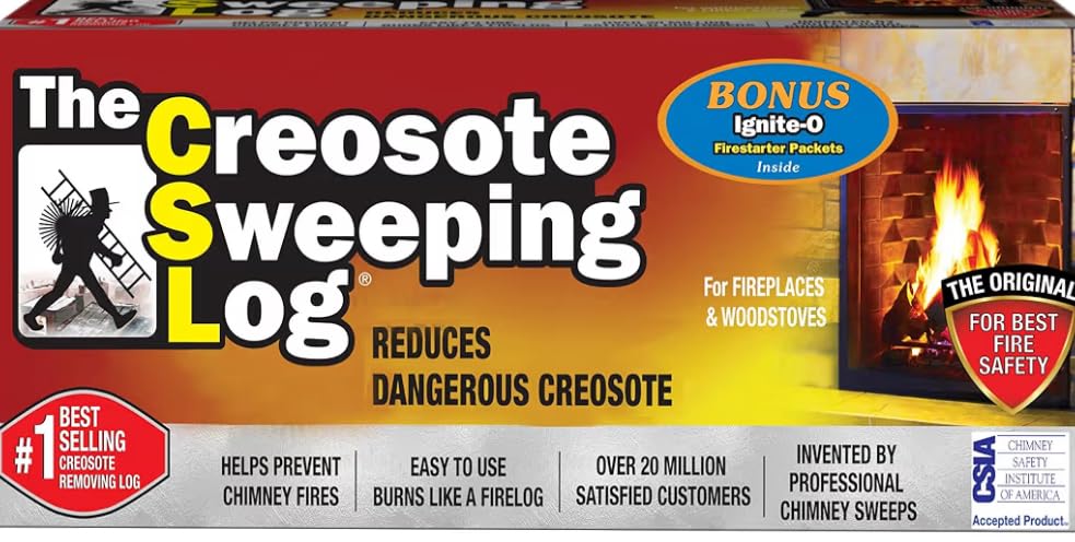 The Creosote Sweeping Log (CSL) with Bonus Ignite-O Fire Starter - Chimney Cleaner for Fireplaces and Woodstoves - Non-Toxic and Easy Cleaning Firelog customer photo 2