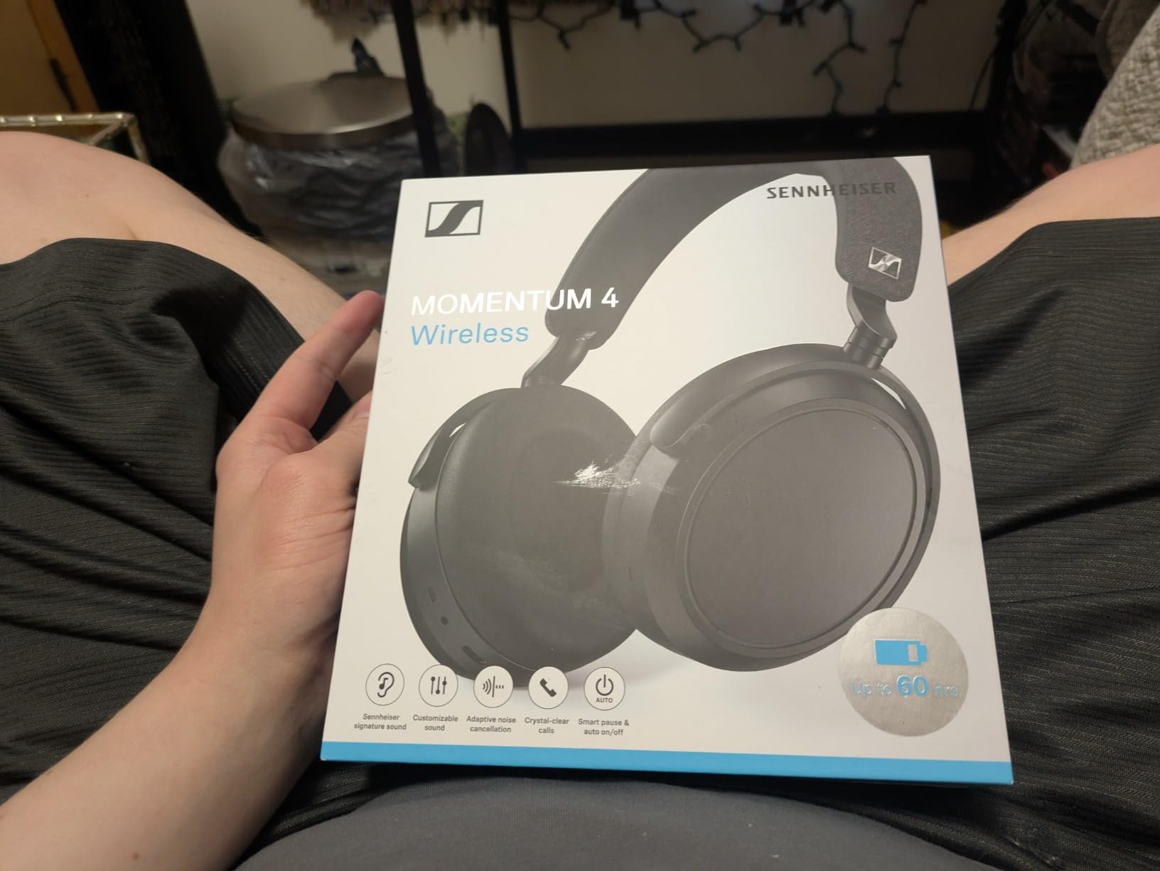 Sennheiser MOMENTUM 4 Wireless Noise Cancelling Headphones - Bluetooth Headset for Crystal-Clear Calls, Adaptive Noise Cancellation, Over-Ear Headphones, 60h Battery Life, Folding Design, Black/Copper customer photo 1