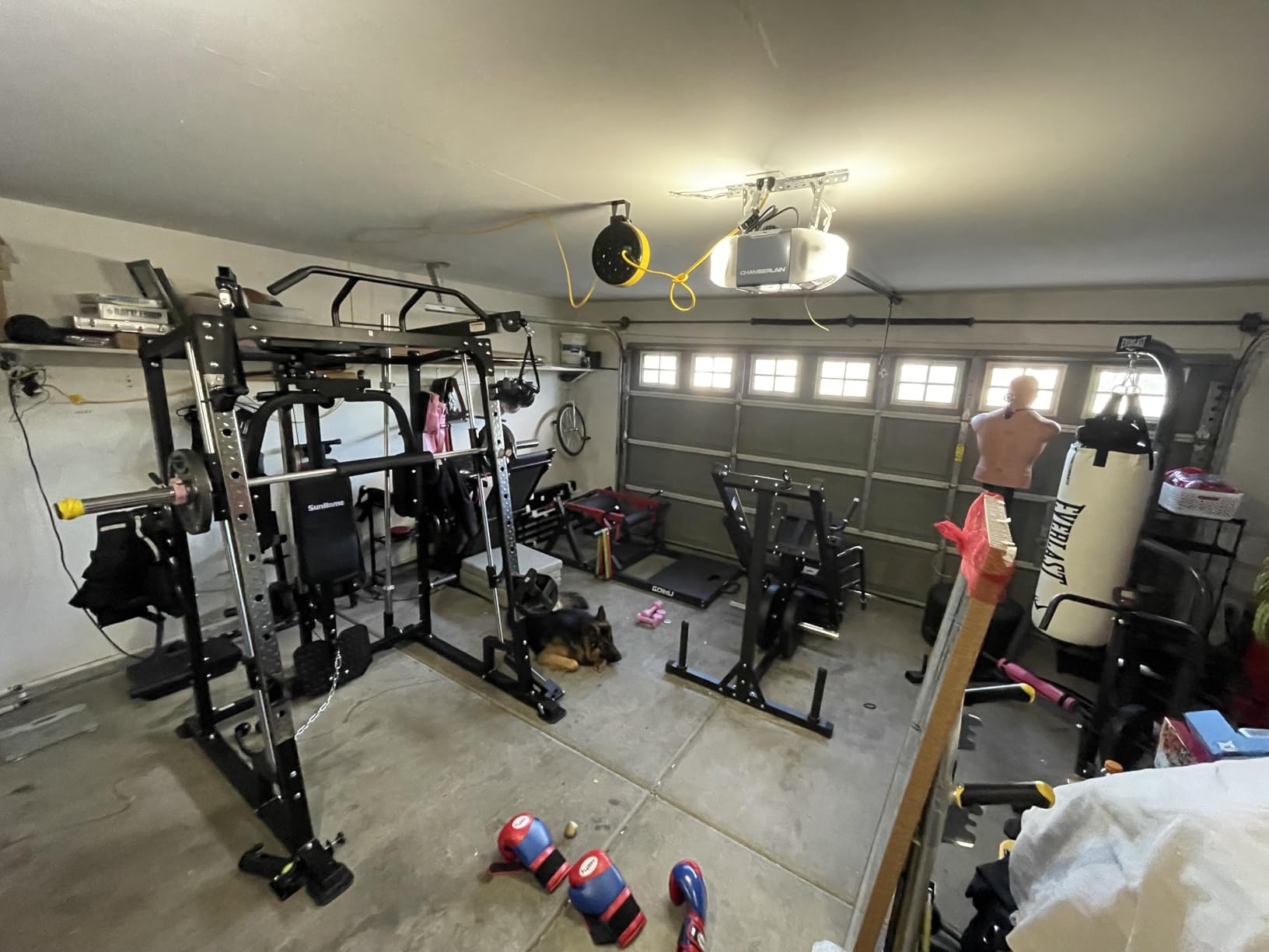 SunHome Smith Machine, Power Cage Squat Rack with Smith Bar, LAT Pull-Down Systems, Cable Crossover Machine customer photo 1