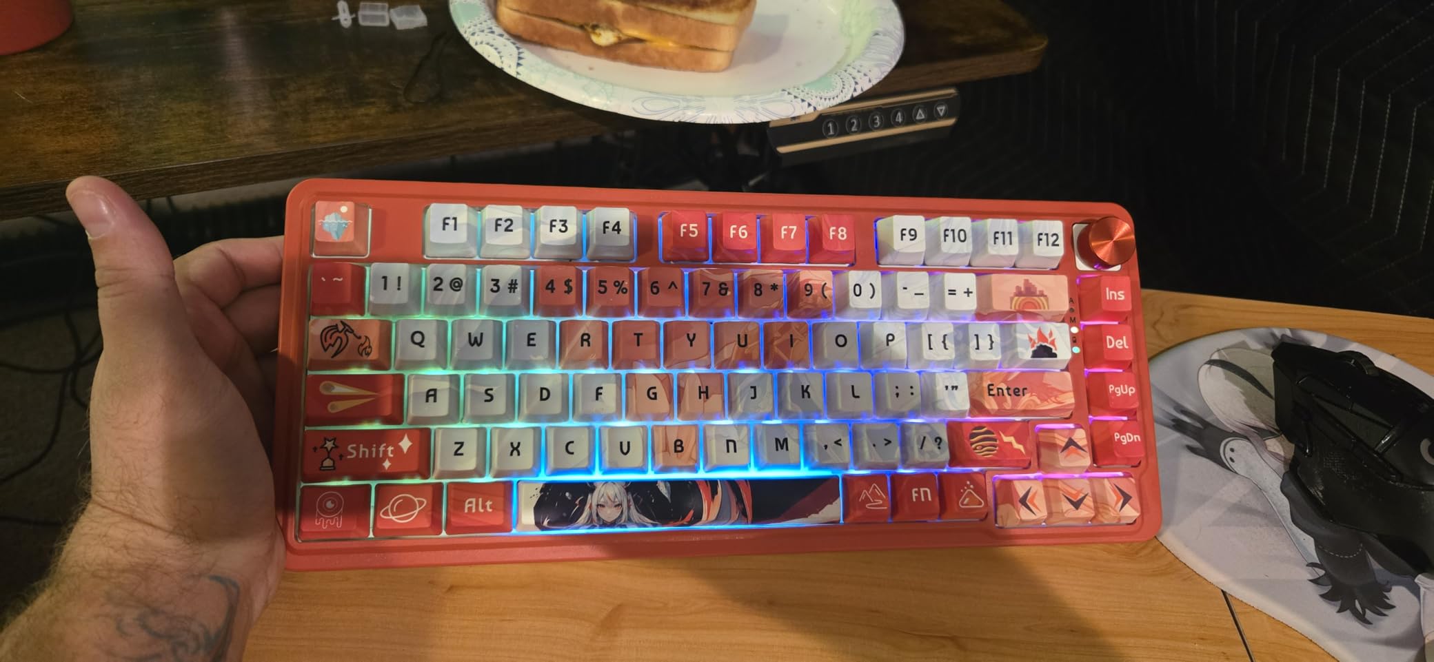 Redragon K673 PRO 75% Wireless Gasket RGB Gaming Keyboard, 3-Modes 81 Keys Compact Mechanical Keyboard Hot-Swap Socket, Dedicated Knob Control and 5-Layer Noise Dampening, Linear Red Switch customer photo 2