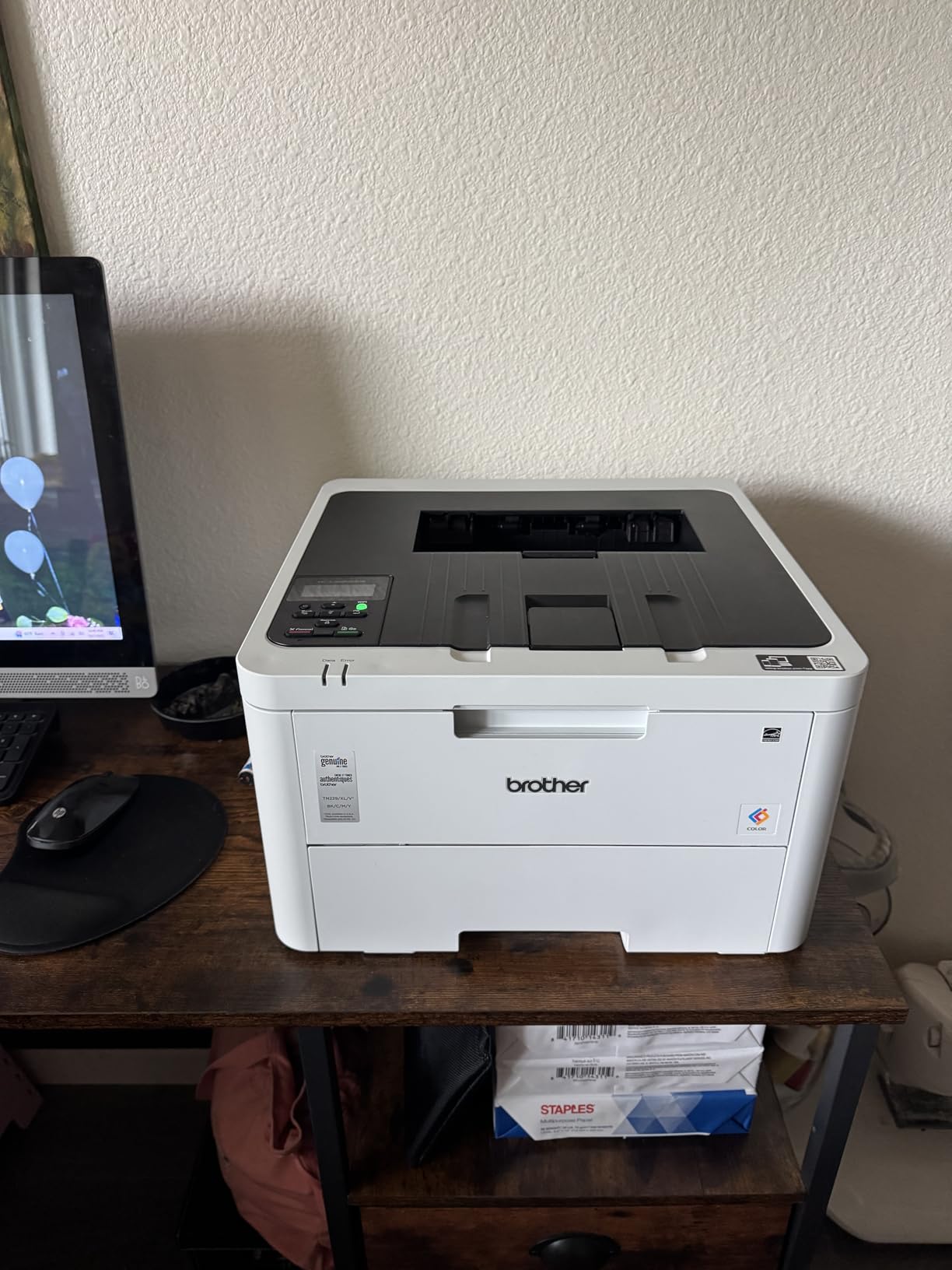 Brother Color Laser Printer with Wireless Printing Fast 19 PPM Output, Duplex Feature, Mobile Device Compatible, 250-Sheet Paper Tray (HL-L3220CDW) customer photo 2