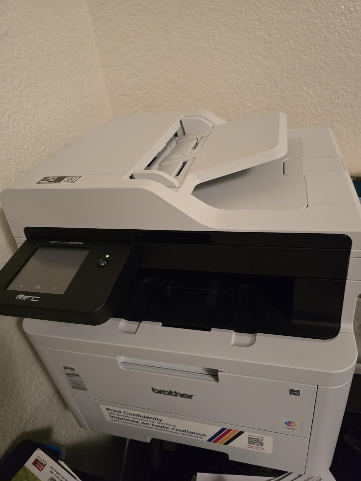 Brother MFC-L3720CDW Wireless Color Laser Printer with Scanner, Copier and Fax | Auto Duplex and 250-Sheet Capacity customer photo 2