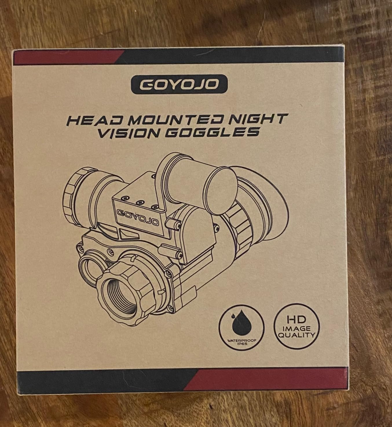 GOYOJO Night Vision Goggles Helmet-Mounted Monocular | 1080P HD NVG with 3X Zoom & Adjustable Infrared | IP66 Waterproof for Hunting, Surveillance, Camping | Built-in Compass (100% Darkness) customer photo 1