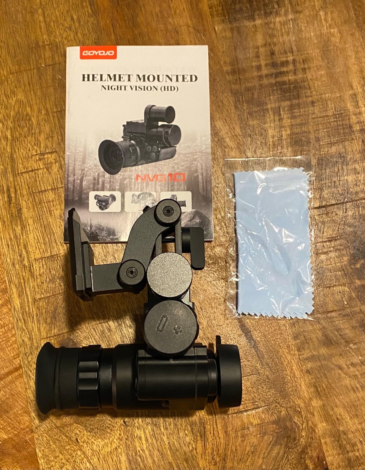 GOYOJO Night Vision Goggles Helmet-Mounted Monocular | 1080P HD NVG with 3X Zoom & Adjustable Infrared | IP66 Waterproof for Hunting, Surveillance, Camping | Built-in Compass (100% Darkness) customer photo 2