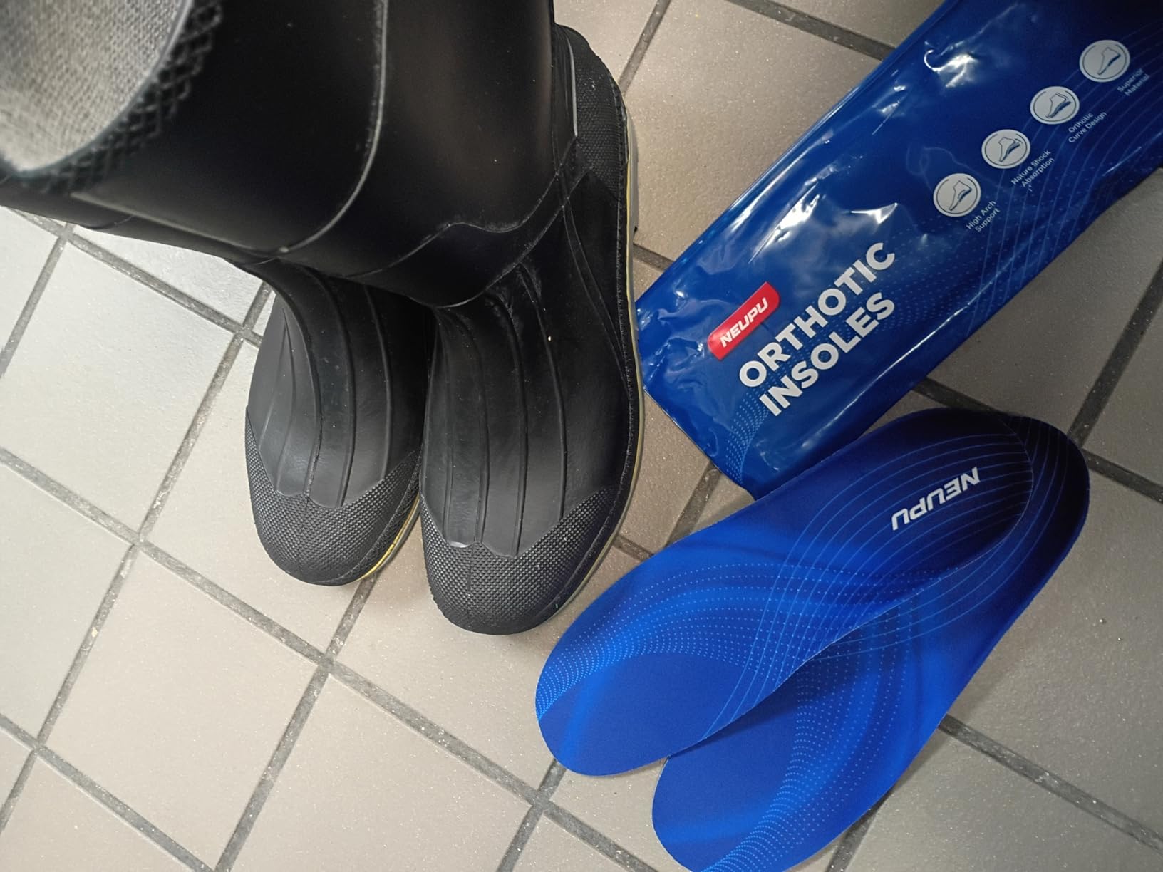 NEUPU 240+lbs Heavy Duty High Arch Support Orthotic Insoles for Plantar Fasciitis Pain Relief - for Men, Women, Work Boots, Shoes customer photo 1