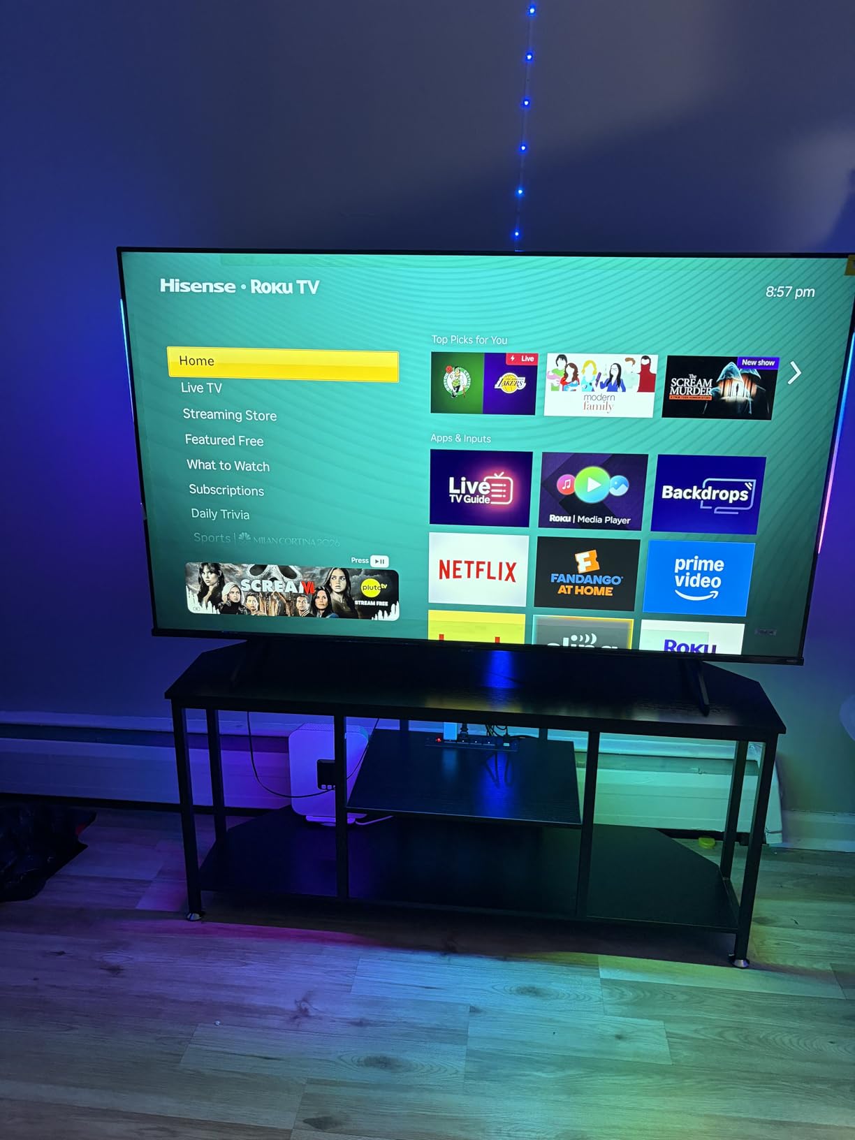 Corner TV Stand with Mount LED - Universal TV Mount Stand for 32-65