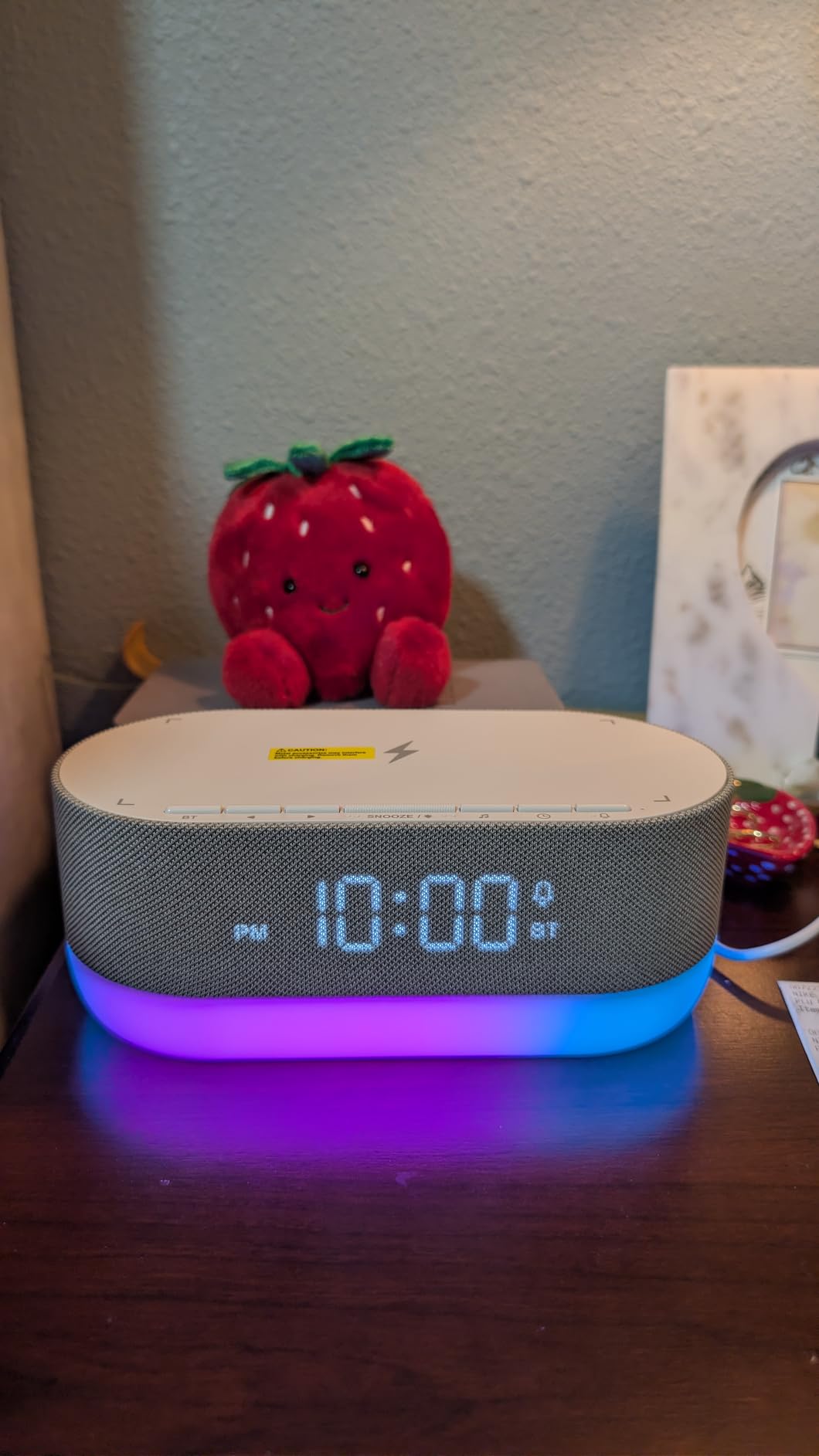 HOUSBAY 3 in 1 Sound Machine Alarm Clock & Wireless Charger: Soothing White Noise, Bluetooth Music Relaxation & Customized Sleep-Wake Routine customer photo 1