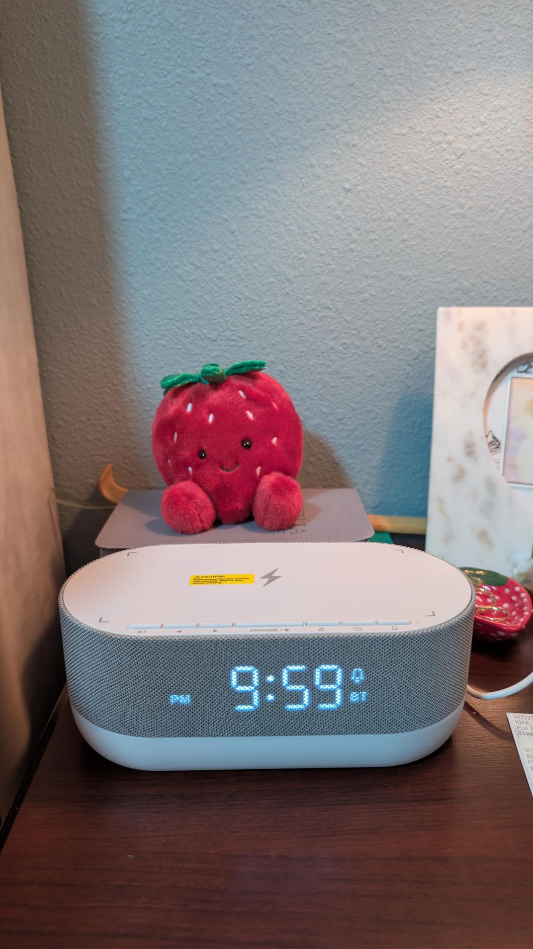 HOUSBAY 3 in 1 Sound Machine Alarm Clock & Wireless Charger: Soothing White Noise, Bluetooth Music Relaxation & Customized Sleep-Wake Routine customer photo 2