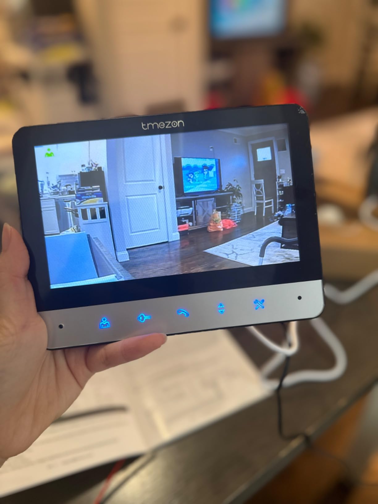 TMEZON Wired Video Intercom System, 7 Inches Video Doorbell Camera with Monitor, Wired Video Door Phone HD Camera Kits Support Unlock, Monitoring, Dual-Way Intercom for Villa Home Office Apartment customer photo 1