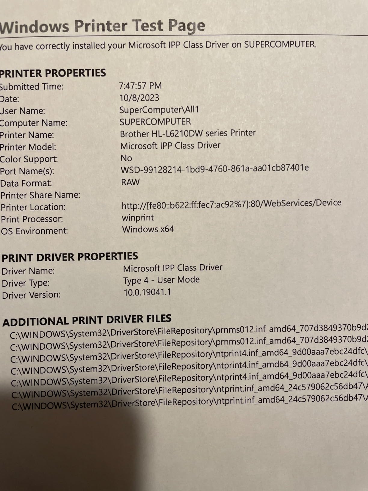 Brother Professional Laser Printer with High-Speed 50 ppm Output, Advanced Security Features, and Wireless Networking for Business, Monochrome Printing with Duplex Capability (HL-6210DW) customer photo 2