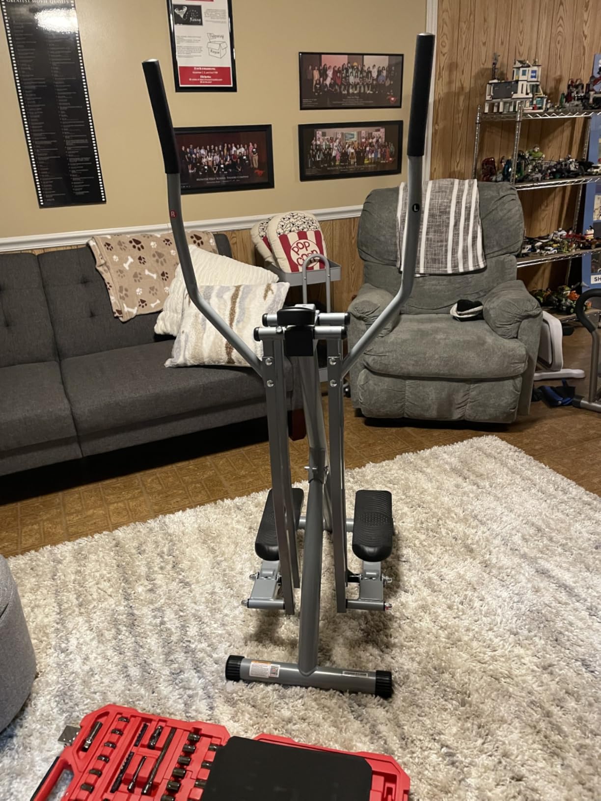 Sunny Health & Fitness Foldable Air Walk Elliptical, 30 inch Long Stride Full-Body Cardio Cross Trainer Glide Exercise for Home Office, SunnyFit App via Bluetooth with Optional Adjustable Resistance customer photo 1