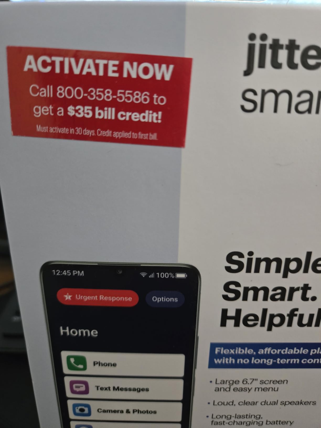 Jitterbug Smart4 Smartphone for Seniors - Cell Phone for Seniors - Not Compatible with Other Wireless Carriers - No SIM Needed - Must Be Activated Phone Plan customer photo 1