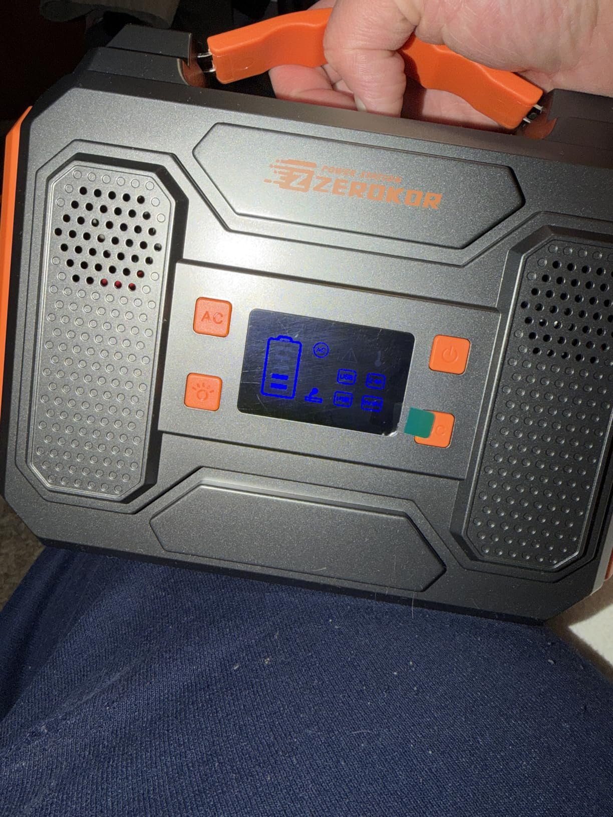 Portable Solar Generator, 300W Portable Power Station with Foldable 60W Solar Panel,110V Pure Sine Wave 280Wh Battery Power Pack with USB DC AC Outlet for Camping Smart Devices RV Van Outdoor-Orange customer photo 1