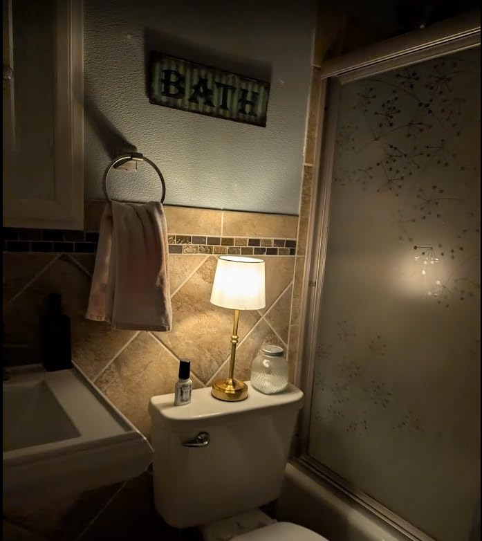 O'Bright Seraph - Cordless LED Table Lamp with Dimmer, Built-in Rechargeable Battery, 3-Level Brightness, Antique Brass customer photo 1